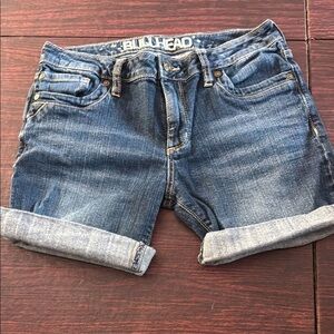 Bullhead Rolled Cuff Denim Shorts - Classic Blue